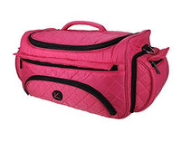 Kiota Quilted Tote Beauty Bag With 3 Side Compartments Ideal for Cosmetic Bottles Brushes Accessories (Pink)