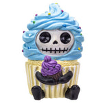 Pacific Giftware Furrybones Cuppie Signature Skeleton in a Blue Cupcake Costume with a Purple Icing Friend 3.5” Tall