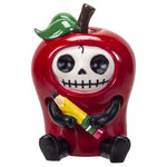 Pacific Giftware Furrybones Ringo Signature Skeleton in a Red Apple Costume with a Pencil Friend 3.5” Tall