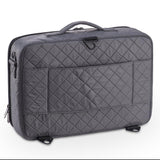 KIOTA Dual-Layer Professional On The Go Portable EVA Makeup Train Case Cosmetic Travel Storage Organizer Bag with Dividers and Brush Pockets - Slate Gray