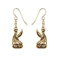 MYSTICA JEWELRY COLLECTION Egyptian Horus Golden Pewter Earrings Jewelry- Mystica Collection