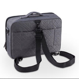 KIOTA Dual-Layer Professional On The Go Portable EVA Makeup Train Case Cosmetic Travel Storage Organizer Bag with Dividers and Brush Pockets - Slate Gray