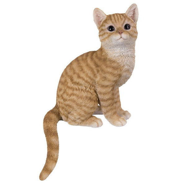 PACIFIC GIFTWARE 15" Realistic Orange Tabby Cat Glass Eyes Statue Home Decor