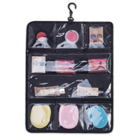 KIOTA Beauty Bag - Ideal for Bottles - Makeup Brush Storage Pocket and Outer Pockets - Quilted Finish Shoulder Bag Cosmetic Organizer - Slate