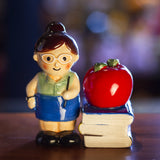 PACIFIC GIFTWARE Apple Teacher Apple Book Ceramic Salt and Pepper Shakers Set