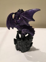 PACIFIC GIFTWARE Small Guardian Dragon Protecting Castle with Rhinestone Rock Crystal Tabletop Decor Collectible Figurine Gift