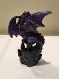 PACIFIC GIFTWARE Small Guardian Dragon Protecting Castle with Rhinestone Rock Crystal Tabletop Decor Collectible Figurine Gift