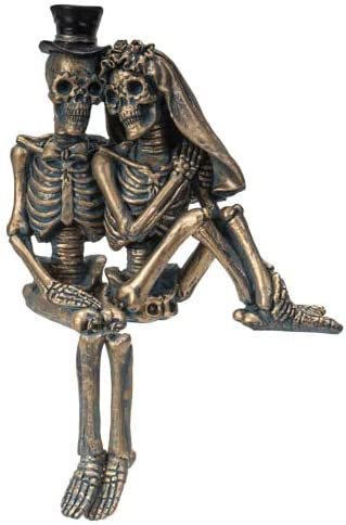 Pacific Giftware Love Never Dies Newly Wed Steampunk Eyes Skeleton Couple Shelf Sitter Cake Topper 7.2” Tall