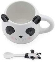 JAPAN COLLECTION Cute Panda Ceramic Coffee Tea Mug with Baby Panda Spoon Set