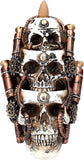 Steampunk Skulls Backflow Incense Burner Resin Figurine