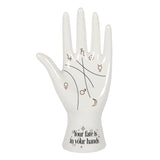 BOTEGA EXCLUSIVE Palmistry Symbols Fortune Telling Statue Ceramic Hand Figurine
