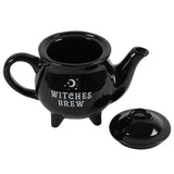 ALCHEMY ENGLAND DESIGN Witches Brew Black Ceramic Tea Pot