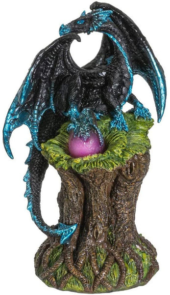 PACIFIC GIFTWARE Fantasy Blue Dragon Preched on Tree Illuminated with LED Light