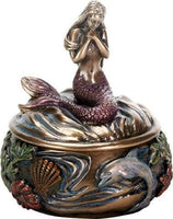 SUMMIT COLLECTION Art Nouveau Holding Hand Over Chest Praying Mermaid Fantasy Box
