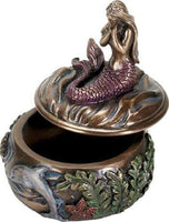 SUMMIT COLLECTION Art Nouveau Holding Hand Over Chest Praying Mermaid Fantasy Box