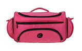 Kiota Quilted Tote Beauty Bag With 3 Side Compartments Ideal for Cosmetic Bottles Brushes Accessories (Pink)