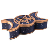 PACIFIC GIFTWARE Triple Moon Resin Jewelry Decorative Box