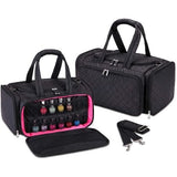 Kiota Quilted Tote Beauty Duffel Bag With 4 Side Compartments Ideal for Cosmetic Bottles Brushes Accessories