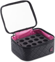 Kiota Nail Polish Essential Oil Storage Pouch With 20 Divider Insert Easy Travel Compact Organizer (Black)