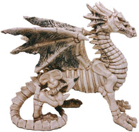 BOTEGA EXCLUSIVE Skeleton Winged Dragon Garden Decorative Accent Sculpture Bone Finish