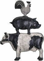 SUMMIT COLLECTION Barnyard Designs Stacked Farm Animals Cow Pig Chicken Figurines Farmhouse Decor