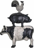SUMMIT COLLECTION Barnyard Designs Stacked Farm Animals Cow Pig Chicken Figurines Farmhouse Decor