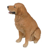 PACIFIC GIFTWARE Realistic Life Size Golden Retriever Statue Detail Sculpture Glass Eyes Hand Painted Resin 22 inch Figurine Home Decor Amazing Likeness
