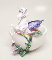 Amy Brown Art Original Enchanted Unicorn Tea Cup Fantasy Art Figurine Collectible 5.75 inch