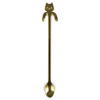 JAPAN COLLECTION Gold Long Handle Mixing Stirring Tea Spoon 7.75 Inches Long