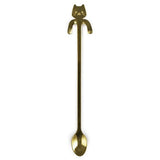 JAPAN COLLECTION Gold Long Handle Mixing Stirring Tea Spoon 7.75 Inches Long
