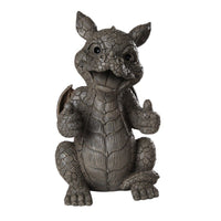 PACIFIC GIFTWARE Garden Dragon Thumbs Up Dragon Garden Display Decorative Accent Sculpture Stone Finish 10 Inch Tall