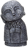 Eastern Enlightenment Happy Japanese Jizo Monk Holding a Batch of Flowers Resin Figurine