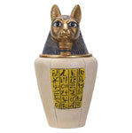 Pacific Giftware Egyptian Bastet Head Canopic Jar with Hieroglyphics and Removable Lid 13” Tall