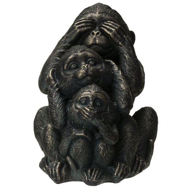 PACIFIC GIFTWARE Stacked See No Evil Hear No Evil Speak No Evil Monkeys Totem Pole Figurine Home and Garden Decoration