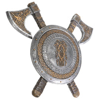 PACIFIC GIFTWARE Nordic Mythology Viking Knotwork Berserker Axe and Shield Wall Plaque 21 Inches wide Valhalla Vengeance Gothic Wall Decor