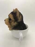 PACIFIC GIFTWARE Adorable Teacup Pet Pals Puppy Collectible Figurine 5.75 Inches (Yorkie)