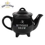ALCHEMY ENGLAND DESIGN Witches Brew Black Ceramic Tea Pot