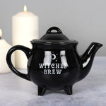 ALCHEMY ENGLAND DESIGN Witches Brew Black Ceramic Tea Pot