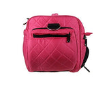 Kiota Quilted Tote Beauty Bag With 3 Side Compartments Ideal for Cosmetic Bottles Brushes Accessories (Pink)