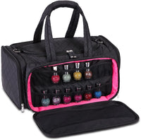 Kiota Quilted Tote Beauty Duffel Bag With 4 Side Compartments Ideal for Cosmetic Bottles Brushes Accessories