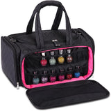 Kiota Quilted Tote Beauty Duffel Bag With 4 Side Compartments Ideal for Cosmetic Bottles Brushes Accessories