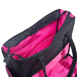 KIOTA Beauty Bag - Ideal for Bottles - Makeup Brush Storage Pocket and Outer Pockets - Quilted Finish Shoulder Bag Cosmetic Organizer - Midnight black