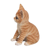 PACIFIC GIFTWARE Realistic and Cute Orange Tabby Kitten Collectible Figurine Amazing Detail Glass Eyes Hand Painted Resin Life Size 8 inch Figurine Perfect for Cat Lover Collectible