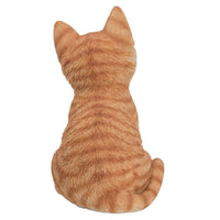 PACIFIC GIFTWARE Realistic and Cute Orange Tabby Kitten Collectible Figurine Amazing Detail Glass Eyes Hand Painted Resin Life Size 8 inch Figurine Perfect for Cat Lover Collectible