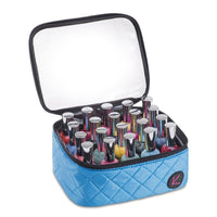 Kiota Nail Polish Essential Oil Storage Pouch With 20 Divider Insert Easy Travel Compact Organizer (Sky Blue)