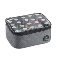 Kiota Nail Polish Essential Oil Storage Pouch With 20 Divider Insert Easy Travel Compact Organizer (Grey)