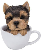 PACIFIC GIFTWARE Adorable Teacup Pet Pals Puppy Collectible Figurine 5.75 Inches (Yorkie)