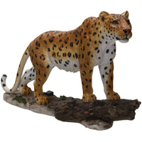 PACIFIC GIFTWARE Realistic Big Cat Leopard Perching on Wood Resin Figurine Statue