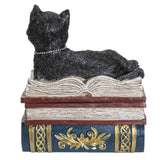 PACIFIC GIFTWARE Wiccan Black Cat Sitting Jewelry Trinket Box