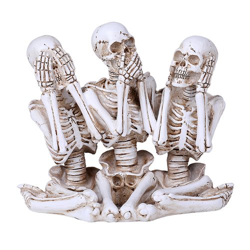PACIFIC GIFTWARE Hear See Speak no Evil Skeleton Resin Figurine